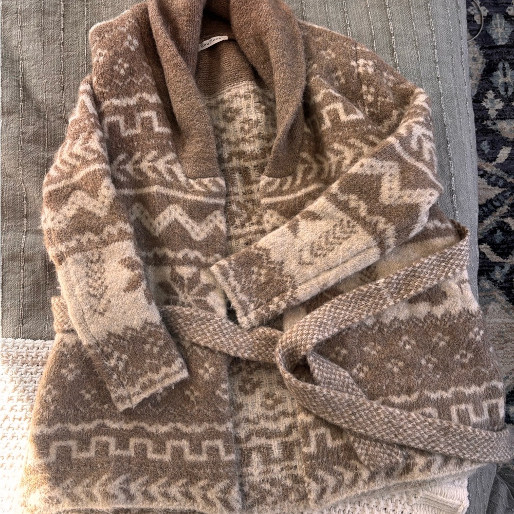 Neuflora Brown and Cream Knit Cardigan